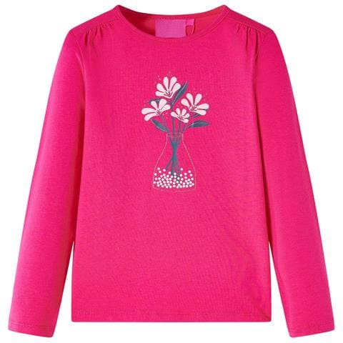 Maglietta Da Bambina A Maniche Lunghe Fucsia 92 - Foto 1