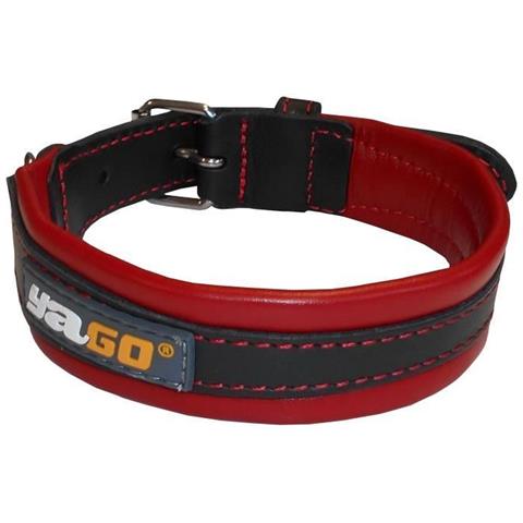 Collare In Pelle Nera E Rossa, 34-43 Cm - Foto 1