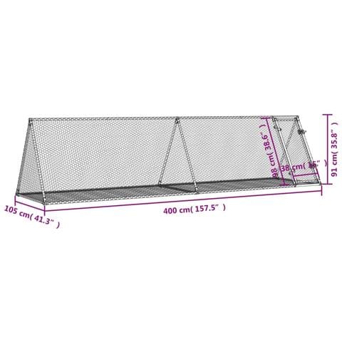 Conigliera Argento 400x105x91 cm in Acciaio Zincato - Foto 8
