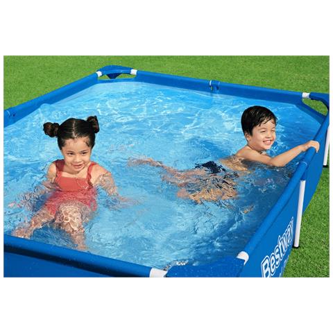 Piscina Bassa Rettangolare Per Bambini 221x150xh43 Cm Steel Pro Frame Bestway 56401 - Foto 2