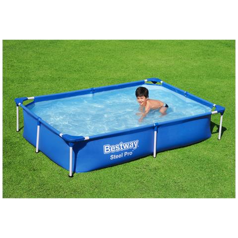 Piscina Bassa Rettangolare Per Bambini 221x150xh43 Cm Steel Pro Frame Bestway 56401 - Foto 8