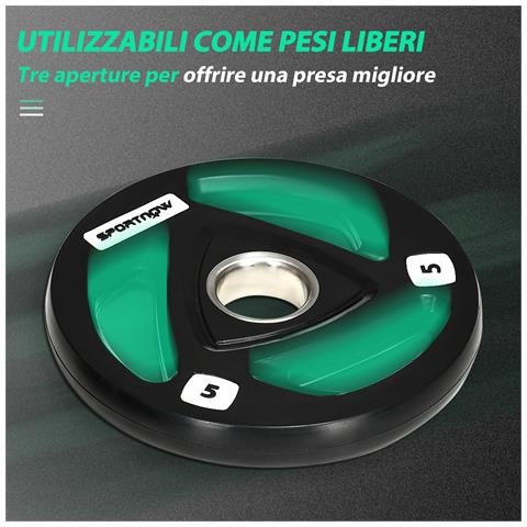 Set Di 2 Dischi Pesi In Acciaio Con Rivestimento In Gomma Per Bilanciere - Foto 6