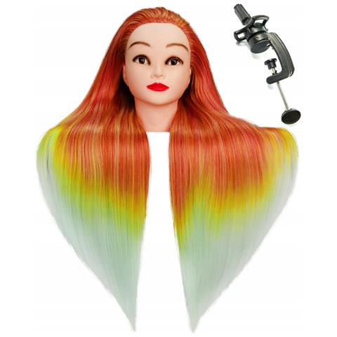 Testa Di Allenamento Iza 70 Cm Mix-th-a4 In Termo-wire + Manico, Pettine Per Parrucchieri, Testa Per Esercitazioni - Foto 2