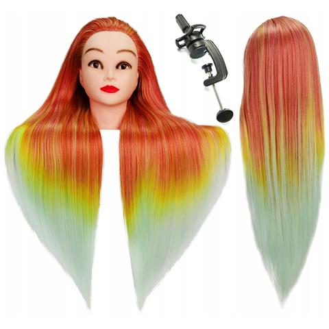 Testa Di Allenamento Iza 70 Cm Mix-th-a4 In Termo-wire + Manico, Pettine Per Parrucchieri, Testa Per Esercitazioni - Foto 1