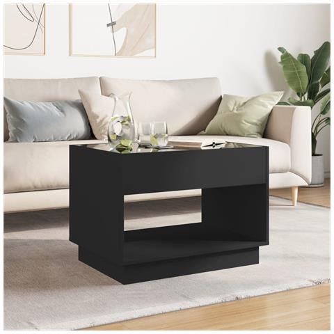 Tavolino Da Salotto Con Led Infinity Nero 70x50x50 Cm - Foto 3