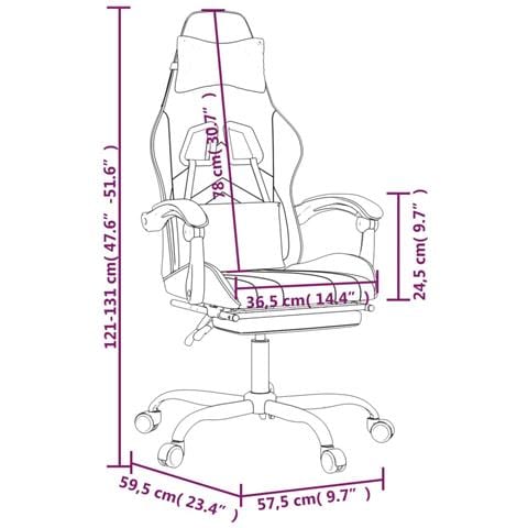 Sedia da Gaming Girevole Poggiapiedi Nero in Similpelle - Foto 10