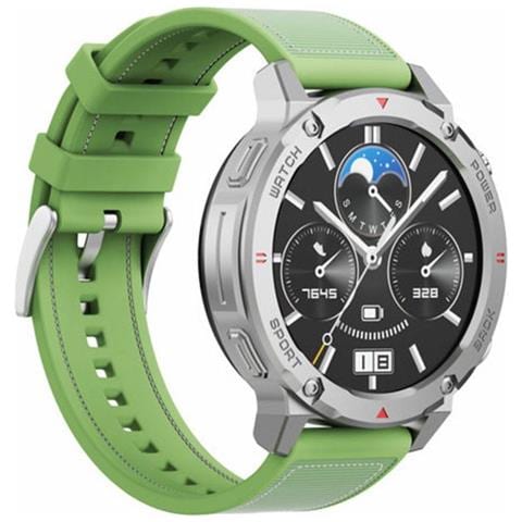C1 Explorer Scout D2 Smartwatch Monitoraggio Della Salute Livello Ossigeno Nel Sangue Diverse Modalita' Sportive Cassa Acciao Silver Cinturino Sport Verde - Foto 2