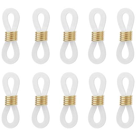 Estremità In Silicone Per Catenelle Per Occhiali Con Fermagli - 10 Pezzi Gold - Foto 1