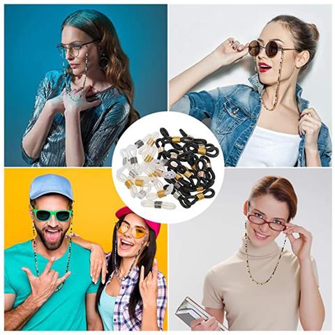 Estremità In Silicone Per Catenelle Per Occhiali Con Fermagli - 10 Pezzi Gold - Foto 2