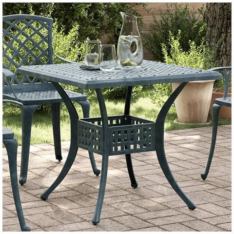 Tavolo Da Giardino Verde 80x80x75 Cm In Alluminio Pressofuso - Foto 1