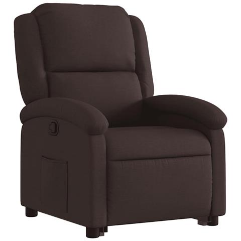 Poltrona Alzapersona Reclinabile Marrone Scuro In Tessuto - Foto 3