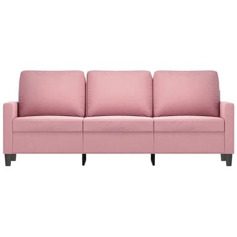 Divano A 3 Posti Rosa 180 Cm In Velluto - Foto 3
