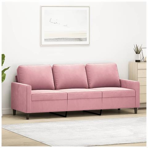 Divano A 3 Posti Rosa 180 Cm In Velluto - Foto 1