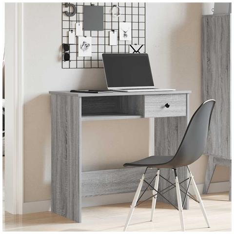 Scrivania Grigio Sonoma 80x40x75 Cm In Legno Multistrato - Foto 3