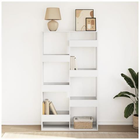 Libreria Bianca 100x33x175 Cm In Legno Multistrato - Foto 3