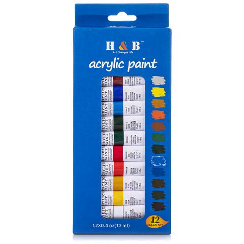 Set Di Pittura Acrilica Per Tele 12 Colori In Tubo Con Scatola Di Stoccaggio. Pigmenti Ricchi, Non Sbiadiscono. Non Tossici. - Foto 1