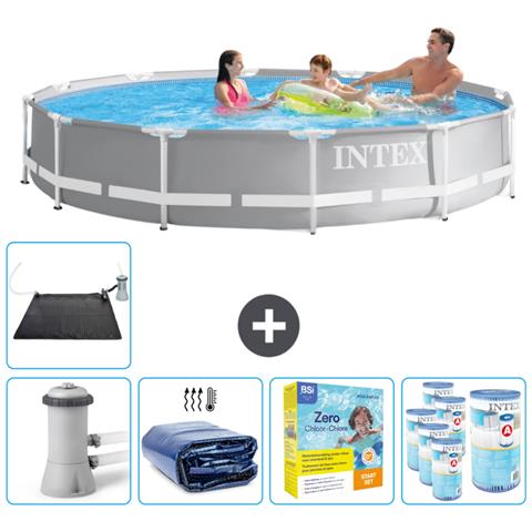 Piscina Fuori Terra - In Giro - 366x366x76 Cm - Grigio - Include Accessori Coordinati Cb25 - Foto 1