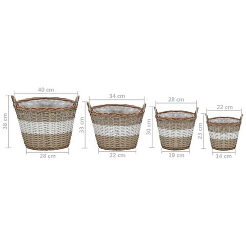 Letti Rialzati Da Giardino 4 Pz In Vimini E Rivestimento In Pe - Foto 7