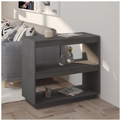 Lusso Casadino - Libreria Grigia 80x35x71 Cm In Legno Massello Di Pino - Foto 8