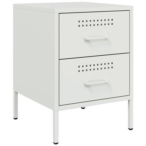 Comodino Bianco 36x39x50,5 Cm In Acciaio - Foto 1