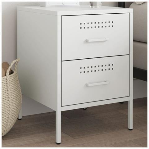 Comodino Bianco 36x39x50,5 Cm In Acciaio - Foto 8