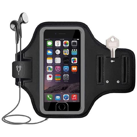 Fascia Da Braccio Sportiva Per La Corsa (grande: Si Adatta Fino A 7 Pollici) Black+sliver - Foto 1