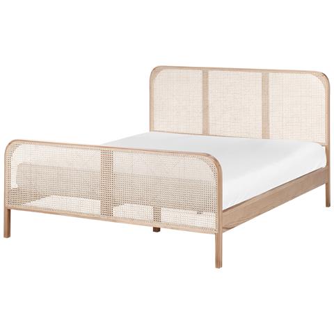 Letto Legno Di Pino Gonfaron 160 X 200 Cm Marrone Chiaro - Foto 1