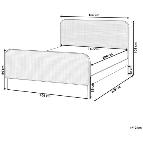 Letto Legno Di Pino Gonfaron 160 X 200 Cm Marrone Chiaro - Foto 7
