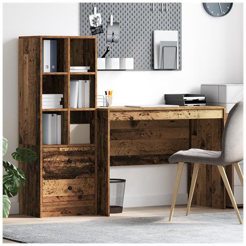 Scrivania con spazio di archiviazione Legno vecchio Legno ingegnerizzato - Foto 2