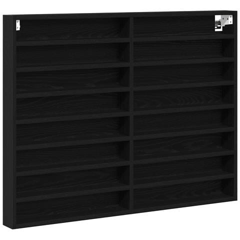 Vetrina Nero Rovere 100x8,5x75 cm Legno ingegnerizzato - Foto 1