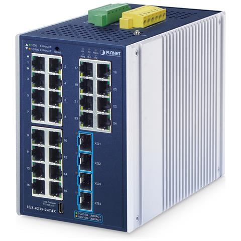 Industrial L2+ 24-Port Managed Switch IGS-4215-24T4X Gestito L2+ Gigabit Ethernet (10/100/1000) Alluminio, Blu - Foto 1