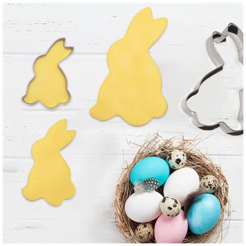 Formine Pasquali Per Biscotti Coniglietto Uovo Acciaio Inossidabile 4 Pezzi - Foto 6