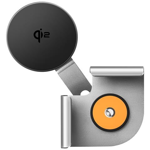 Supporto Supporto Per Auto Magnetico Con Ricarica Wireless Qi2 E Supporto Per Schermo Tesla, Argento - Foto 5