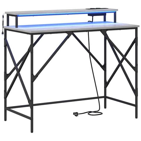 Scrivania Grigio sonoma 100 x 50 x 86.5 cm Legno multistrato - Foto 1