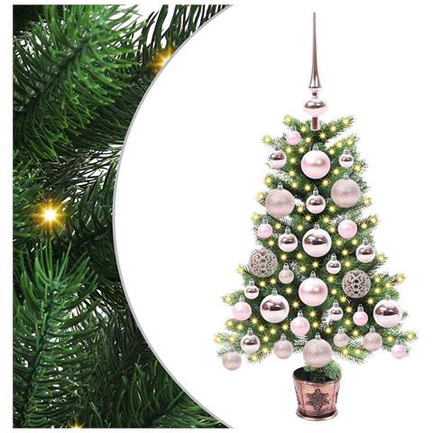 Albero di Natale con 150 LED con supporto Verde 65 cm PE - Foto 1