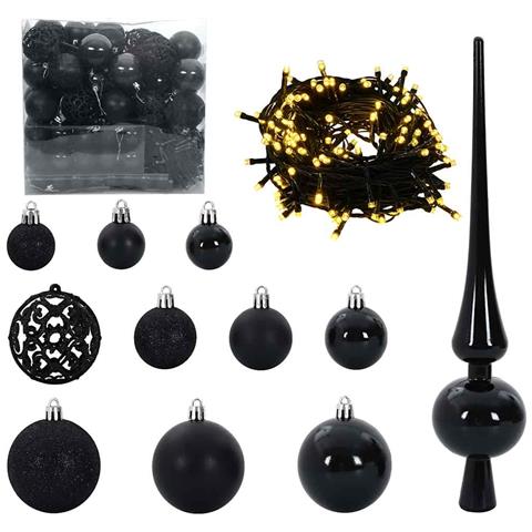 Set di Palle di Natale con 300 LED 120 pcs Nero Plastica - Foto 1
