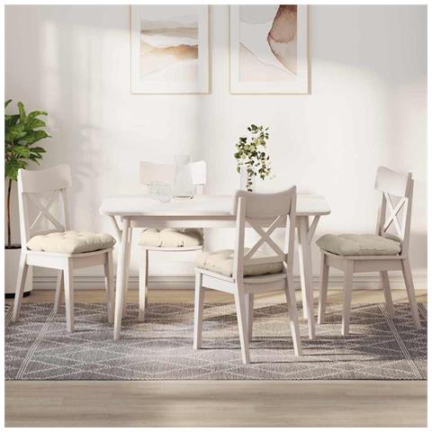 Cuscini per Seduta 4 pcs Crema 40 x 40 cm Tessuto in Cords - Foto 2