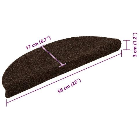 Tappetini per scale autoadesivi 20 pz 56x17x3 cm marrone semicircolari - Foto 8