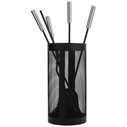 Set Di 5 Strumenti In Metallo Nero Per Il Camino In Metallo - Foto 2