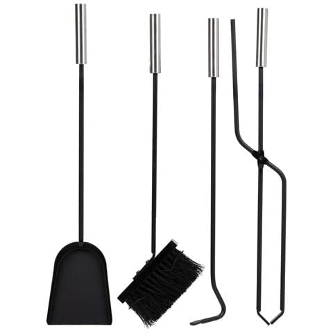 Set Di 5 Strumenti In Metallo Nero Per Il Camino In Metallo - Foto 6