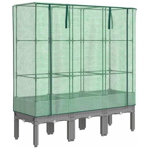 Letto Rialzato con Copertura Serra Effetto Rattan 120x40x140 cm - Foto 1