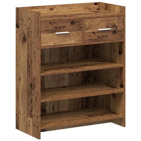 Mobile per scarpe con cassetto Legno antico 73,5 x 36 x 92 cm - Foto 1