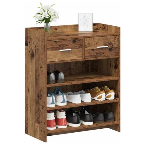 Mobile per scarpe con cassetto Legno antico 73,5 x 36 x 92 cm - Foto 2