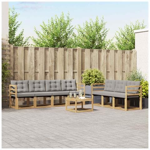 Set di divani da esterno 8 pcs Bianco e Grigio Chiaro - Foto 2