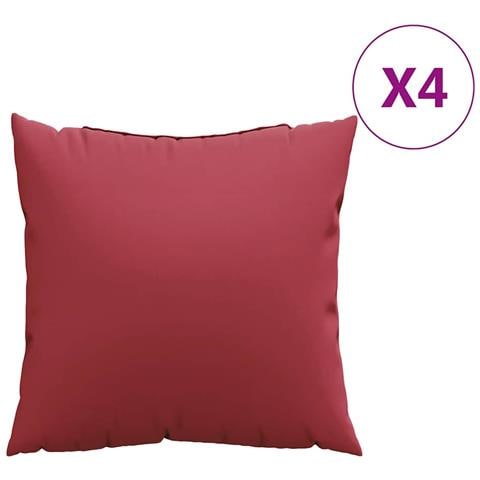 Cuscini per divano 4 pz colore Rosso Vino 60x60 cm in Tessuto - Foto 1