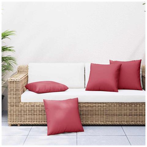 Cuscini per divano 4 pz colore Rosso Vino 60x60 cm in Tessuto - Foto 2
