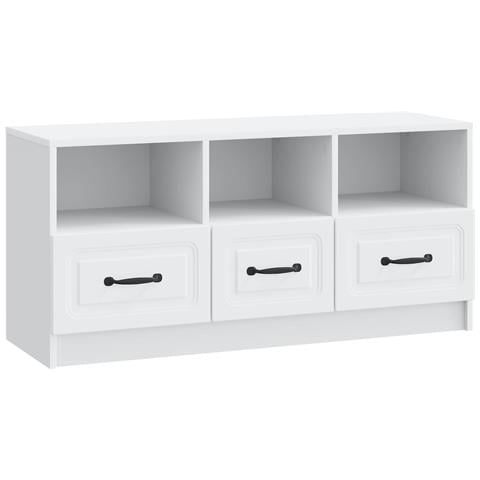 Mobile TV Bianco 102 x 34,5 x 47 cm Legno ingegnerizzato - Foto 1