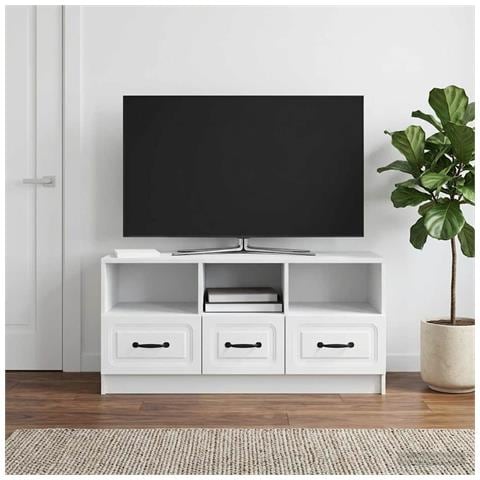 Mobile TV Bianco 102 x 34,5 x 47 cm Legno ingegnerizzato - Foto 2
