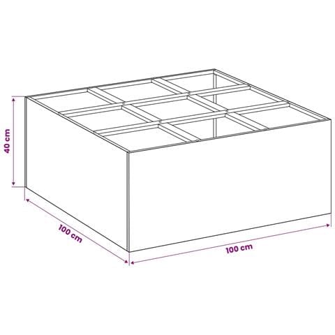 Vaso da giardino Nero 100 x 100 x 40 cm - Foto 7