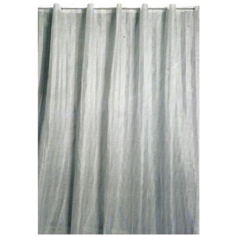 Tenda Doccia in Poliestere impermeabile 180X200 RIGONE BIANCO con ganci - Foto 1